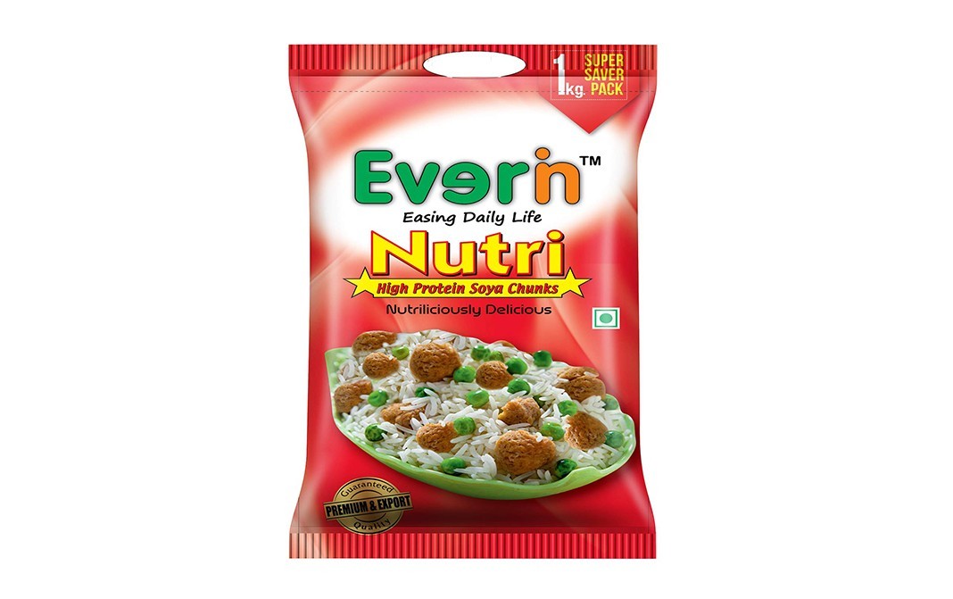 Everin Nutri High Protein Soya Chunks   Pack  1 kilogram